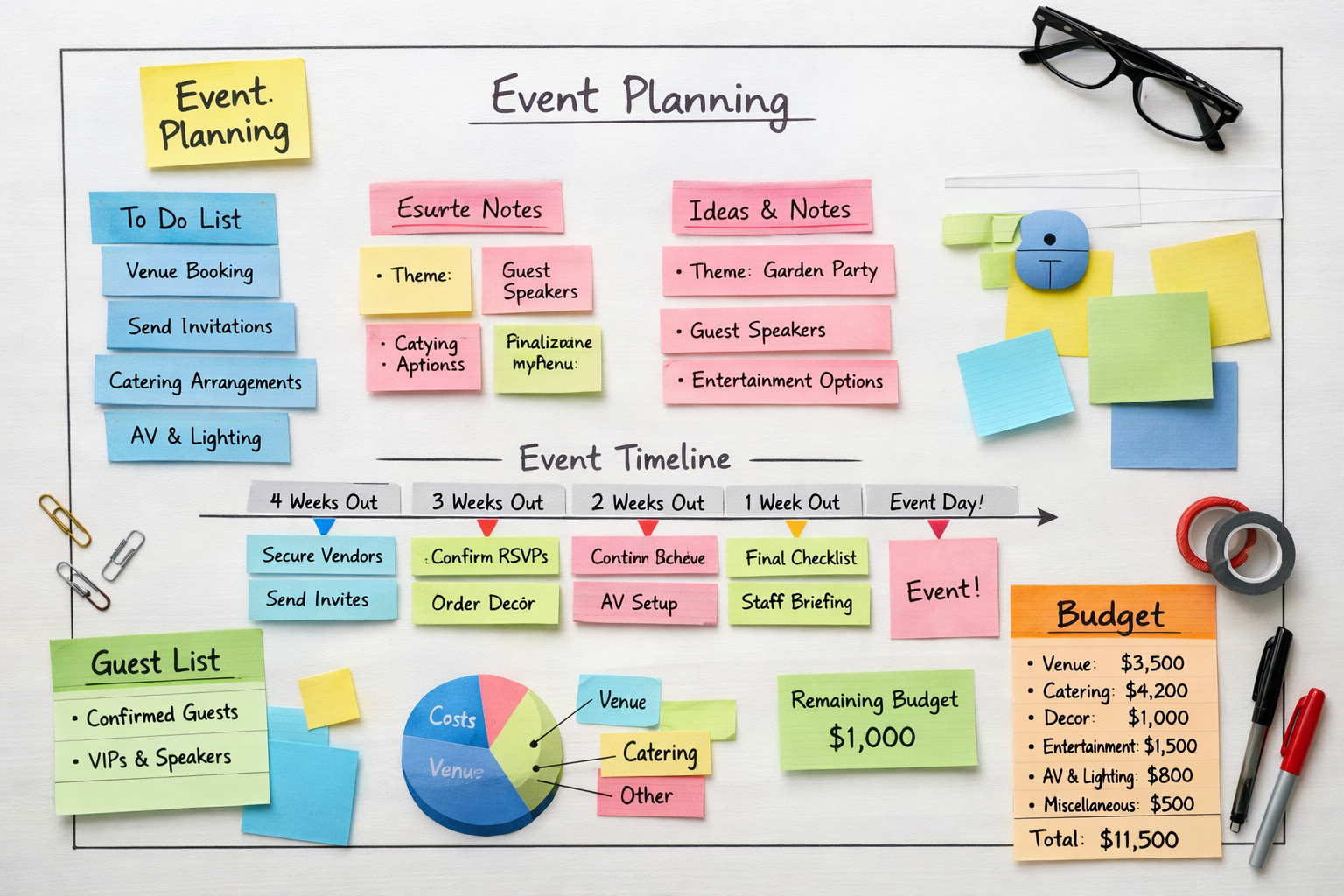 Parti hazırlık planı yapan ekip